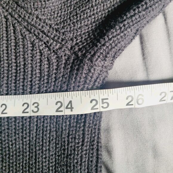 American Rag Mens Henley Black Sweater XL Fisherman Ribbed Chunky 100% Cotton - Picture 4 of 8